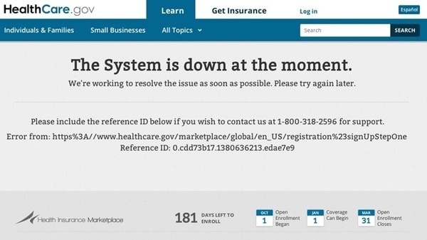 healthcare gov down