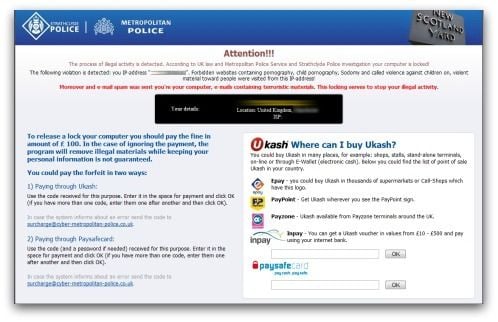 ransomware police warning